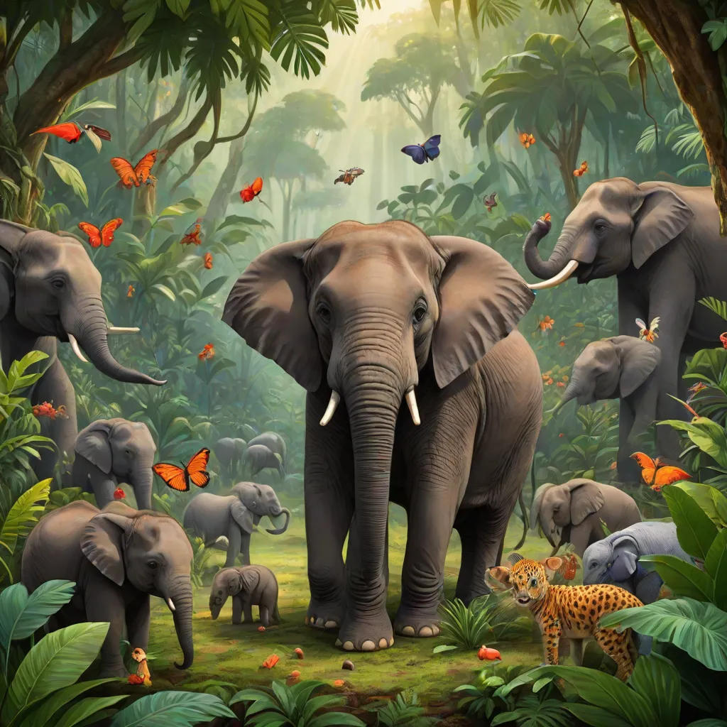 The Elephant and His Little Friends