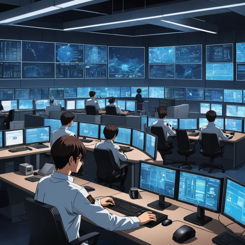 a man sitting at a desk in front of a computer monitor with multiple monitors on it and people sitting at the desk, computer art, computer graphics, Cedric Seaut (Keos Masons), official art