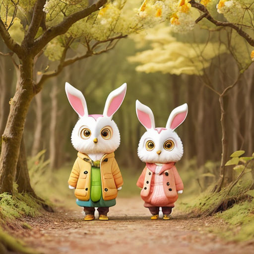 The Wise Owl and the Playful Rabbit
