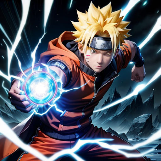 Naruto performing Rasengan