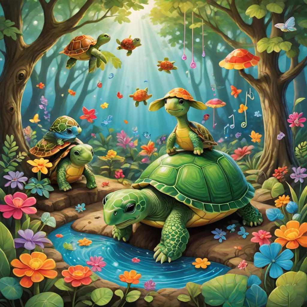 Mommy Turtle and Baby Turtle's Musical Adventure