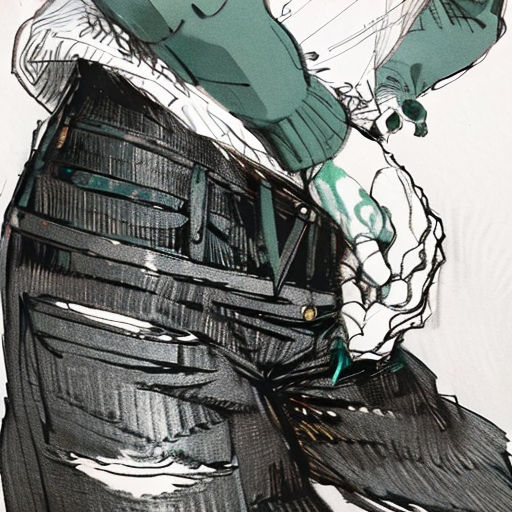 a drawing of a man in a suit and tie with a cell phone in his hand and a cigarette in his pocket