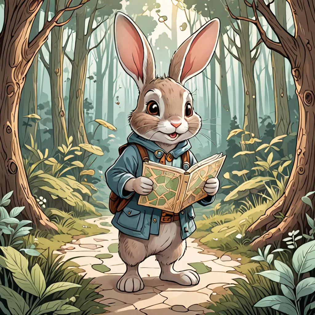 The Curious Rabbit's Magical Map