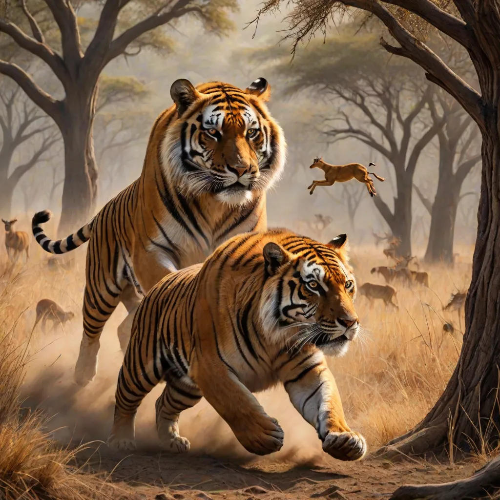 The Brave Tiger and the Mother Deer