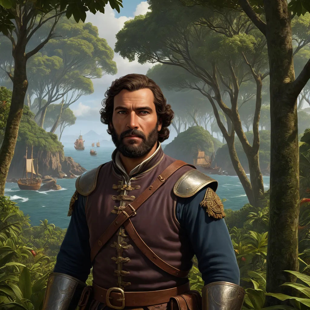 a man in a suit of armor standing in a forest with a boat in the background and a painting of a man in a helmet, serial art, a character portrait, Estuardo Maldonado, foto realistic