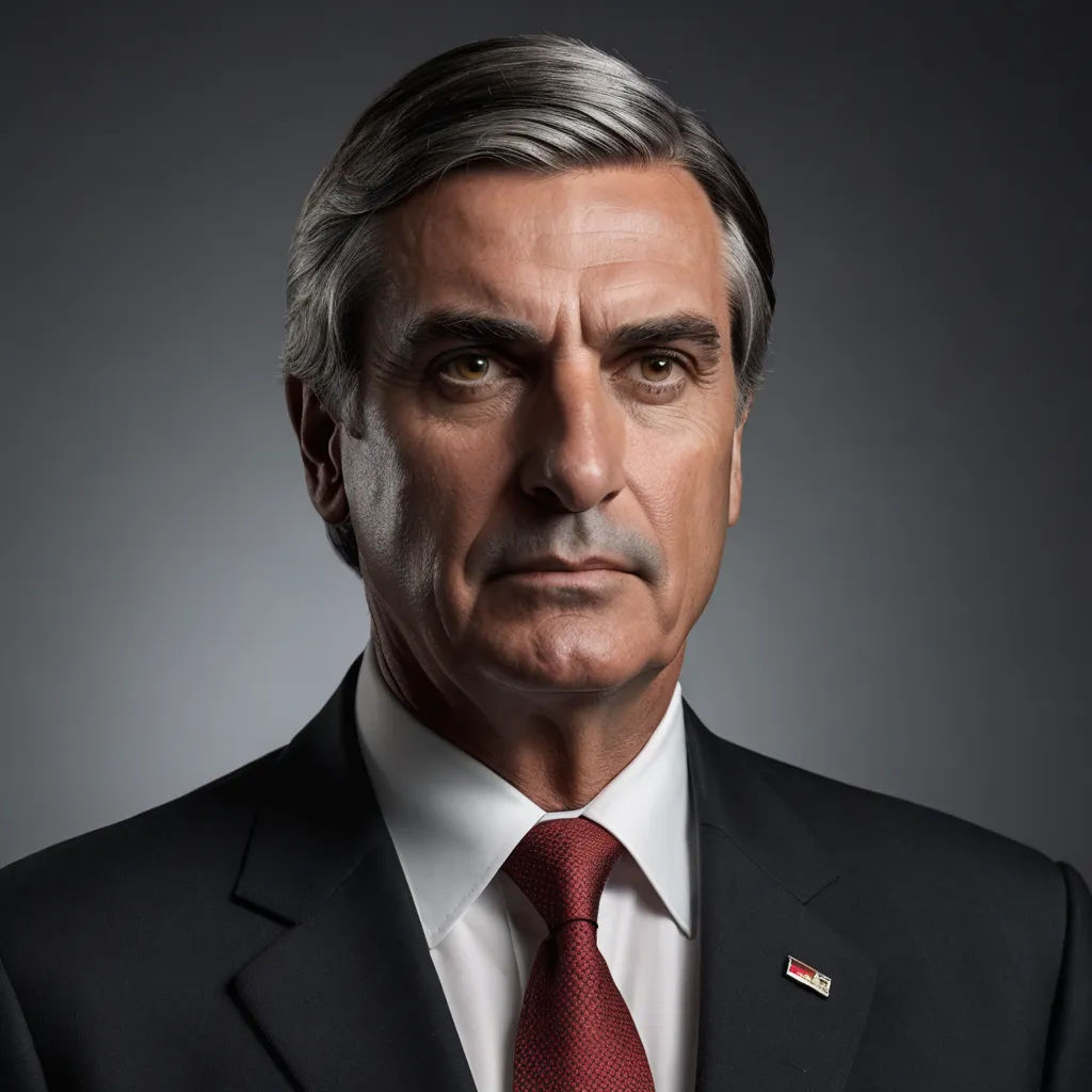 a man in a suit and tie with a serious look on his face and shoulders, with a dark background, hyperrealism, a character portrait, Bernardo Daddi, foto realistic
