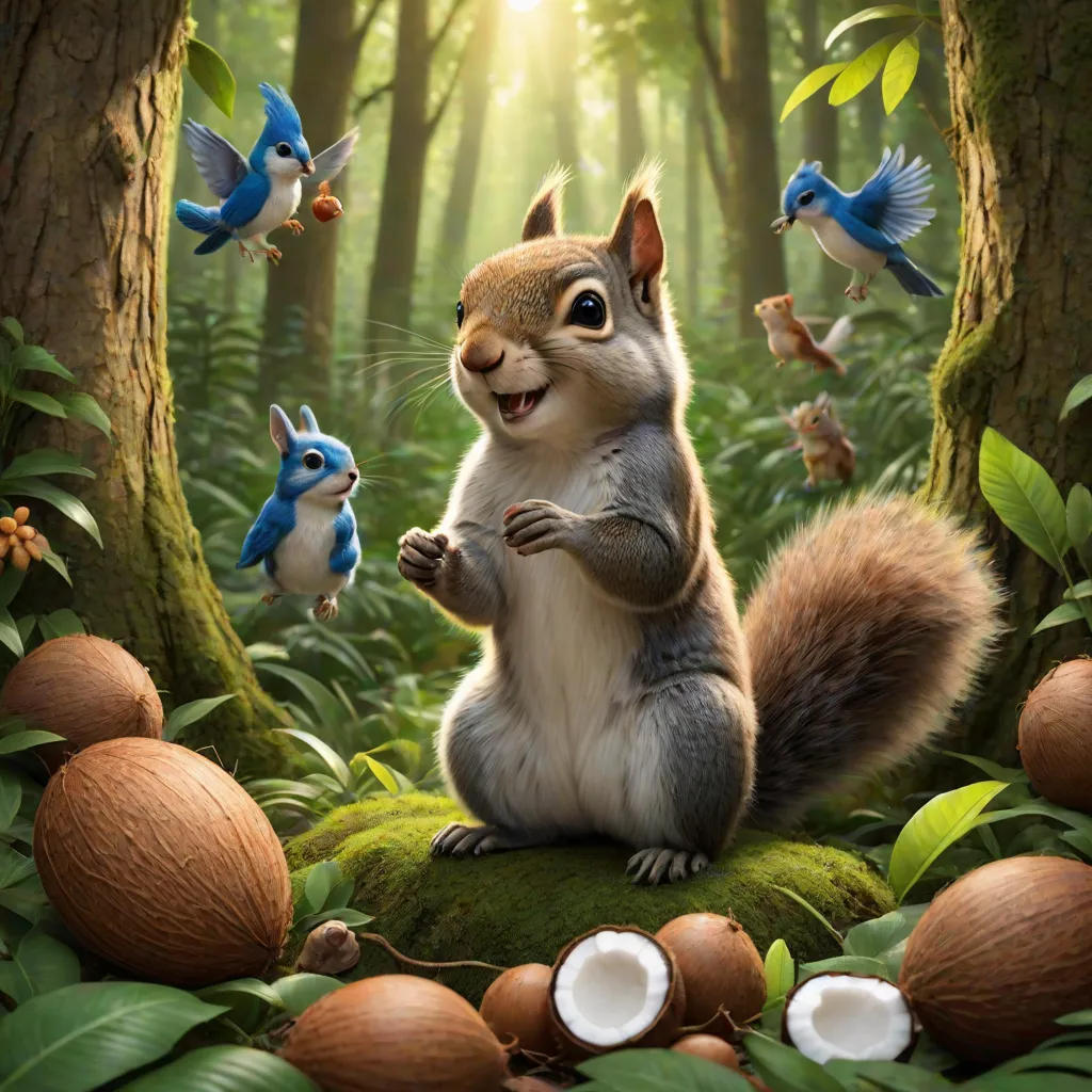 The Greedy Squirrel and the Enormous Coconut