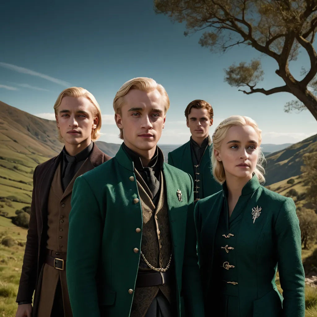 a group of people standing next to each other in a field with a tree in the background and a mountain in the background, antipodeans, a poster, Christopher Wood, promotional image