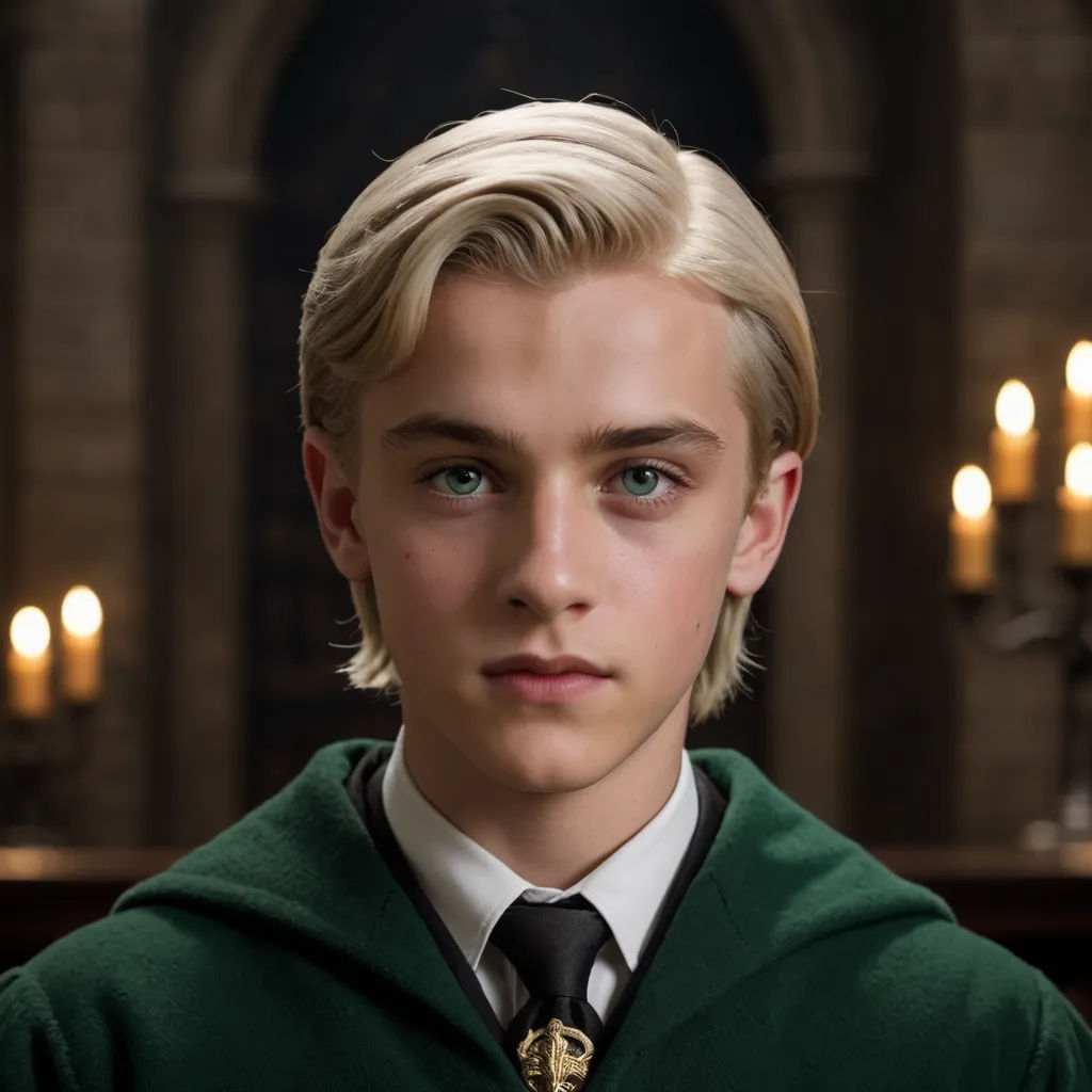 a young man with blonde hair wearing a green sweater and a black tie with a gold emblem on it, mannerism, a character portrait, Austin English, promotional image