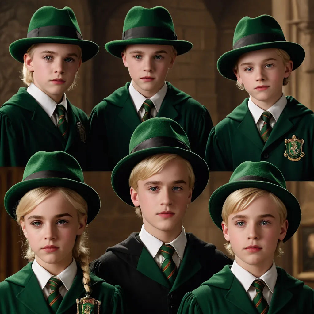 a series of photos of a young boy in green school uniforms and hats with a green tie and green hat, antipodeans, a detailed matte painting, Caroline Lucy Scott, vfx