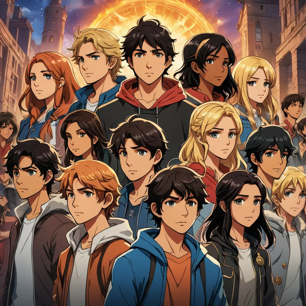 a group of young people standing in front of a city skyline with the sun in the background and a person standing in front of them, serial art, a poster, Cedric Seaut (Keos Masons), official art