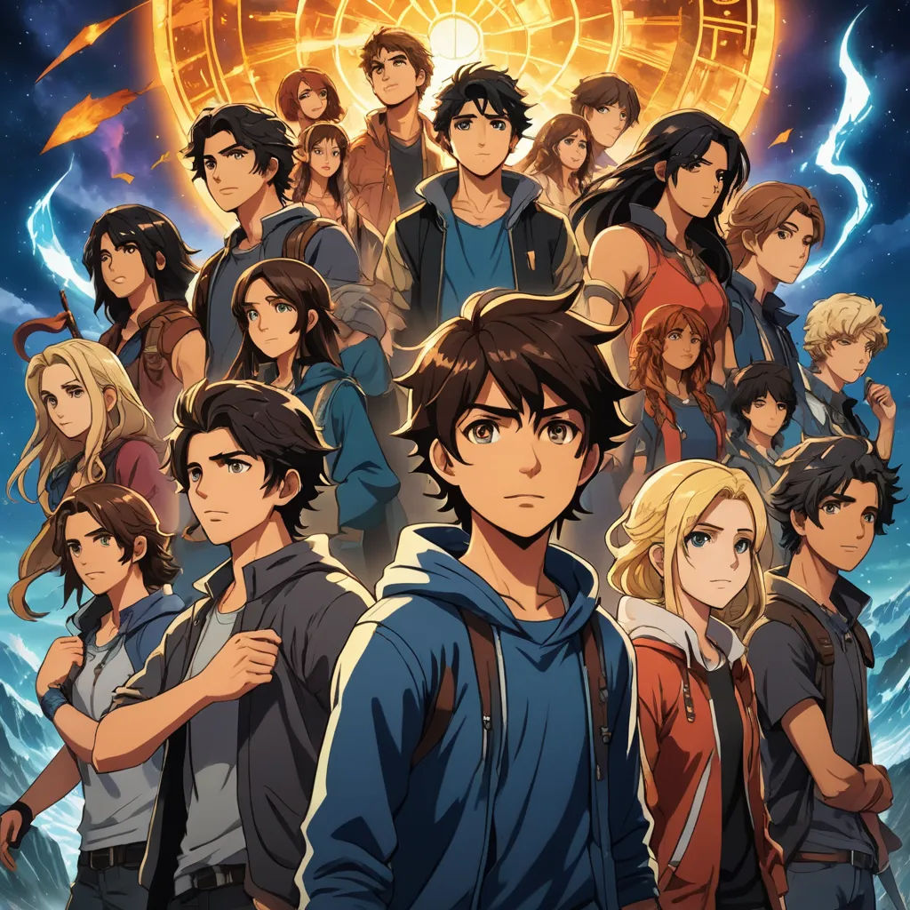 a group of people standing in front of a clock with lightnings in the background and a sky with clouds, rayonism, a poster, Cedric Seaut (Keos Masons), official art