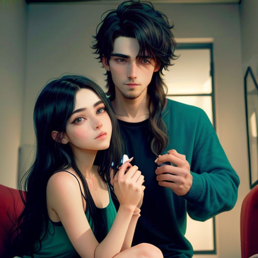 a man and a woman sitting next to each other on a couch with a cigarette in their hands and a cigarette lighter in their hand