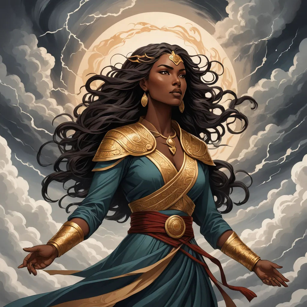 a woman in a blue dress with gold accents and a sword in her hand, standing in front of a cloudy sky, fantasy art, concept art, Donato Giancola, magic the gathering artwork