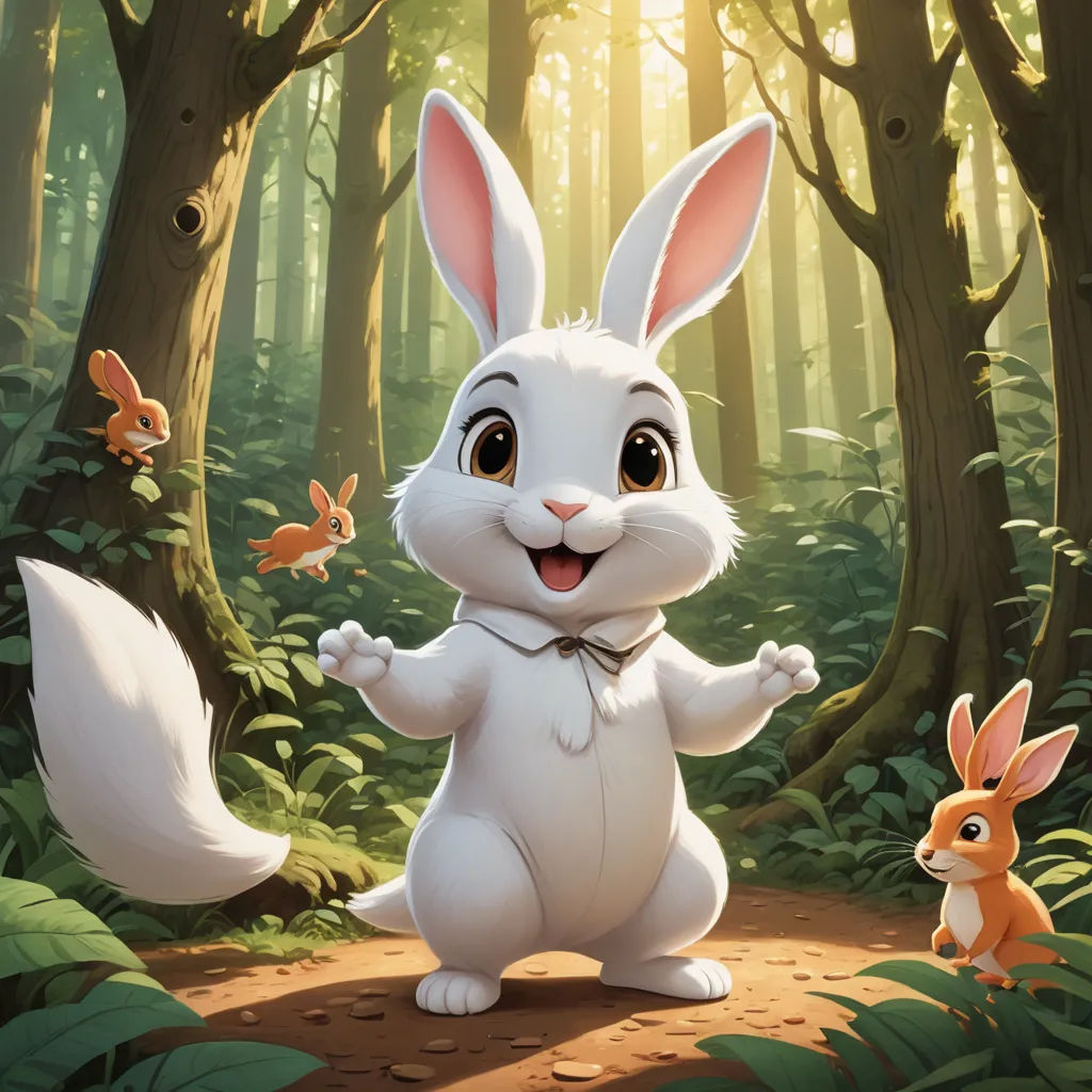 a rabbit and a squirrel in a forest with a sunbeam in the background and a forest with trees, furry art, a character portrait, Chris LaBrooy, rossdraws global illumination