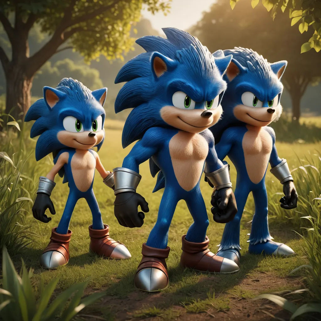 a group of cartoon characters in a grassy area with trees in the background and a sun shining on the ground, sots art, concept art, Chris LaBrooy, unreal engine highly rendered