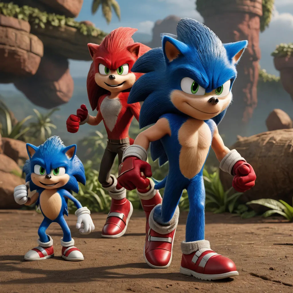 a group of sonic and tails characters in a scene from the video game sonic the hedgehogs,, sots art, concept art, Eddie Mendoza, unreal engine highly rendered