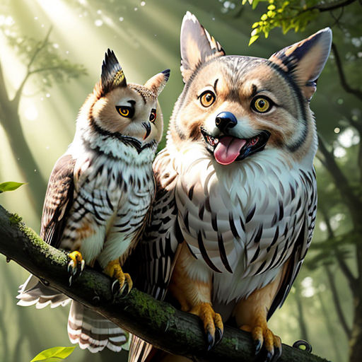 The Wise Owl and the Lively Corgi