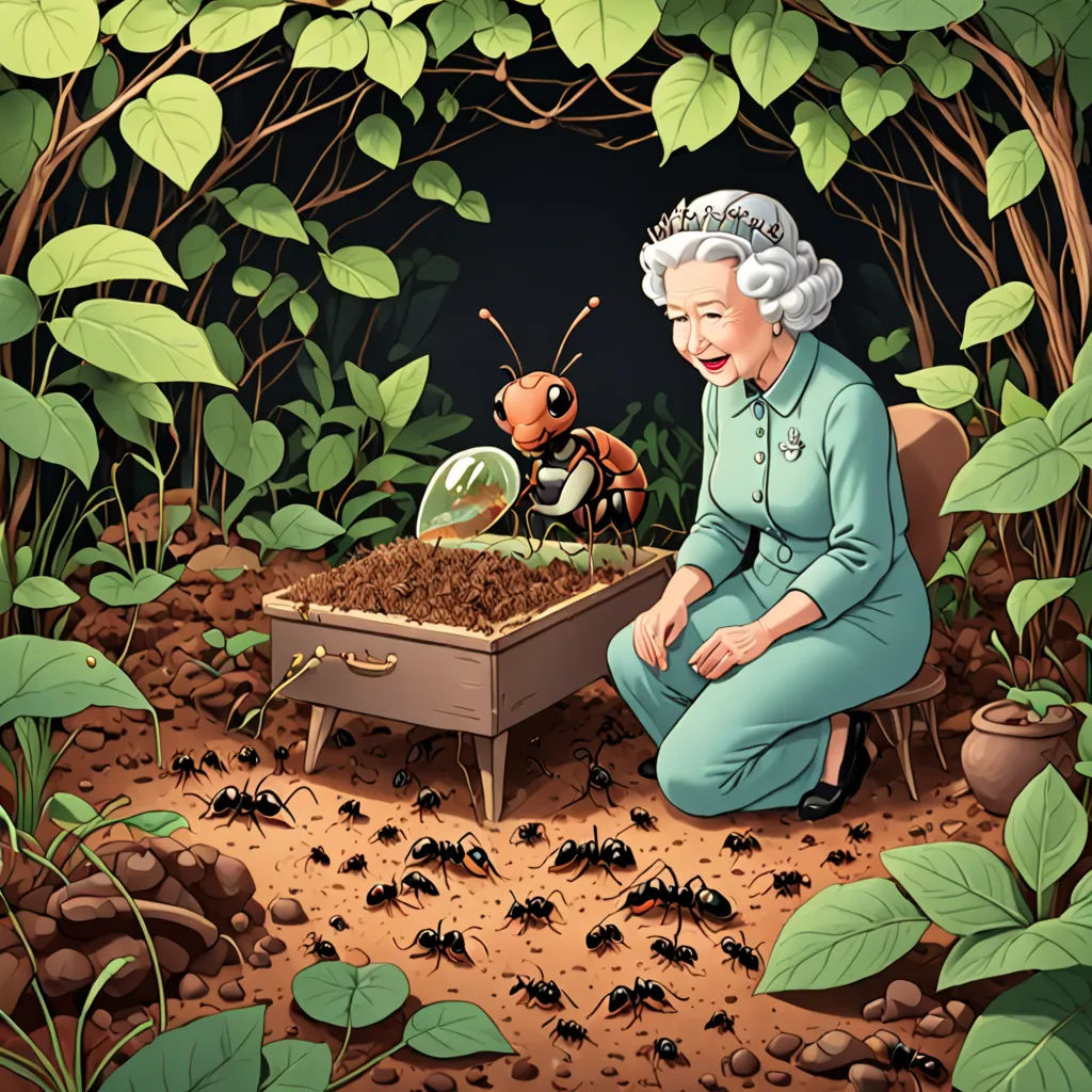 a lady that is kneeling down in the dirt with a bug in her hand and a lady bug in the background, pop surrealism, a storybook illustration, Barron Storey, detailed illustration