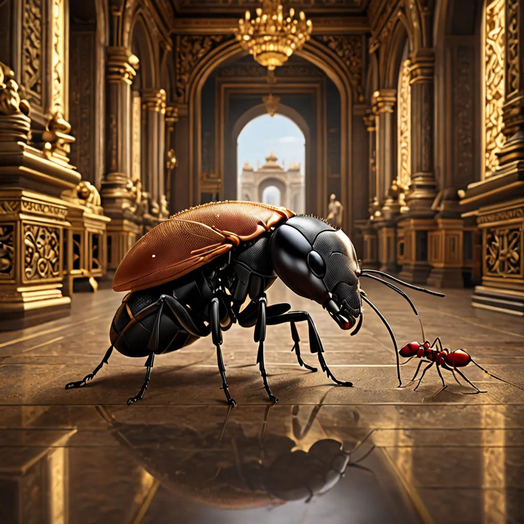 a group of antelopes standing in a room with a chandelier and a mirror in the background, Chris LaBrooy, photorealism, a computer rendering, promotional image