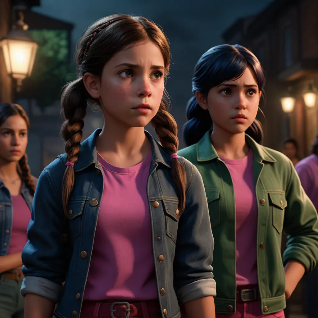 a group of young women standing next to each other in a city at night with a street light in the background, photorealism, concept art, Eddie Mendoza, unreal engine highly rendered