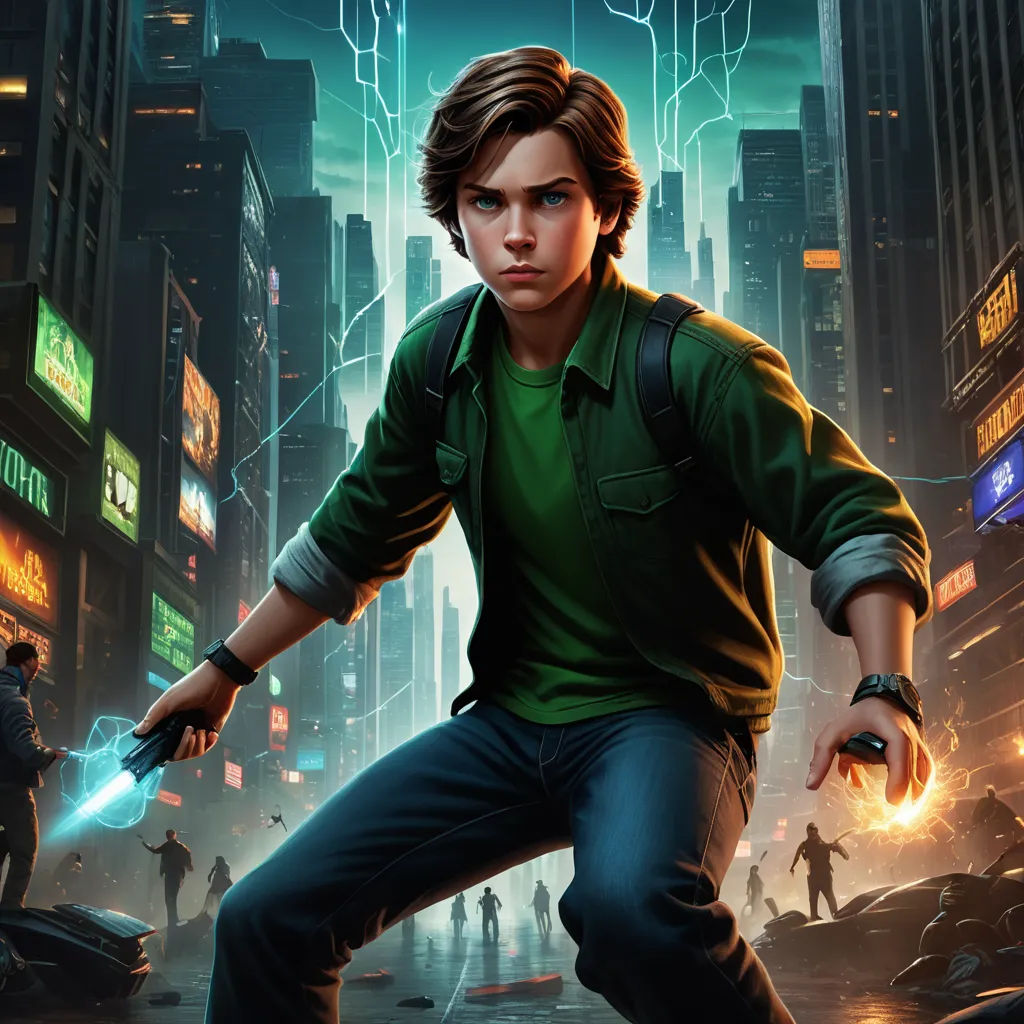 a young man holding a gun in a city at night with neon lights and a neon city in the background, sots art, concept art, Cedric Seaut (Keos Masons), key art