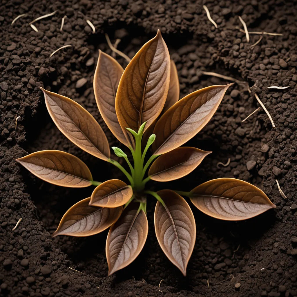 a plant with leaves is growing out of the ground in the dirt and dirt is scattered around it,, naturalism, a macro photograph, Dennis Ashbaugh, plants