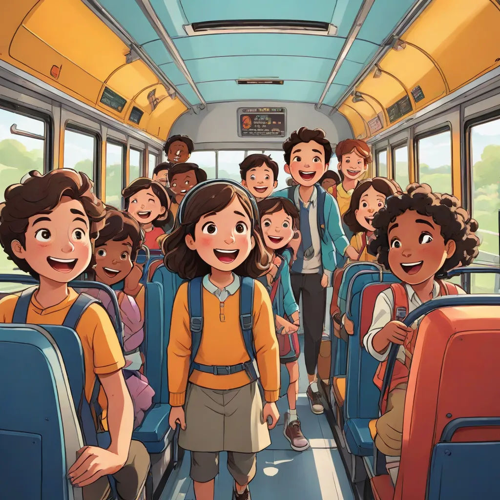 a group of people standing on a bus with a man standing next to them and a woman standing in front of them, Asaf Hanuka, paris school, a comic book panel, official art