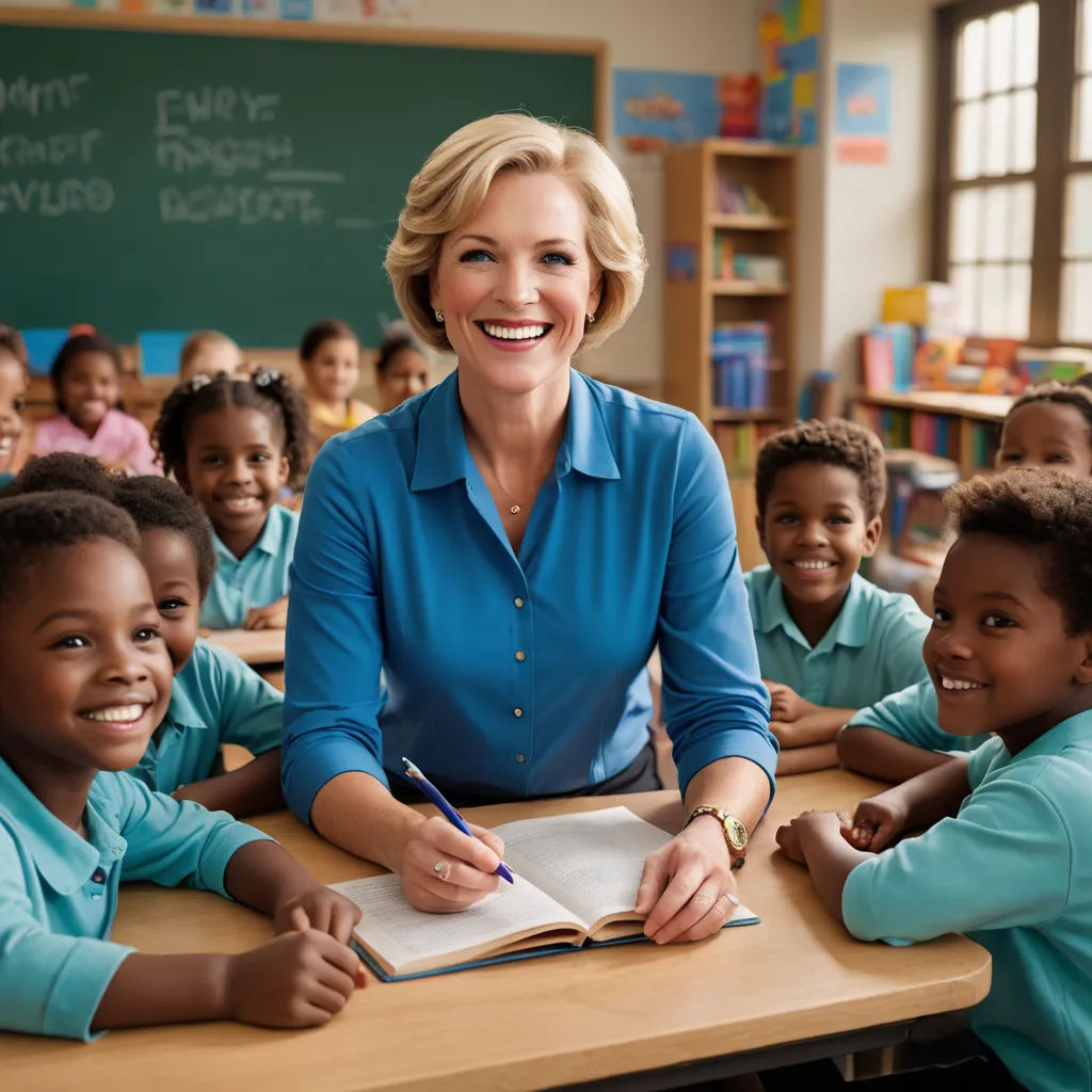 a woman sitting at a desk with children in front of her and a book in front of her on the table, heidelberg school, a stock photo, Constance Copeman, promotional image