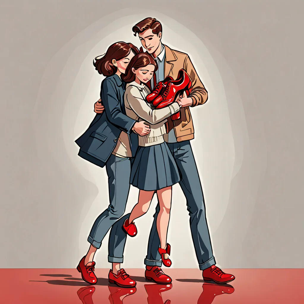 The Girl and Her Shiny Red Shoes