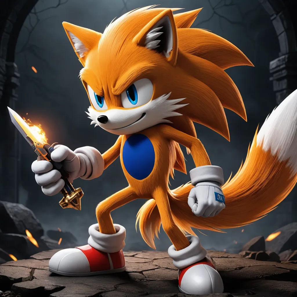 a cartoon character holding a sword and a flame in his hand, in a dark background with a cave, sots art, concept art, Eddie Mendoza, official art
