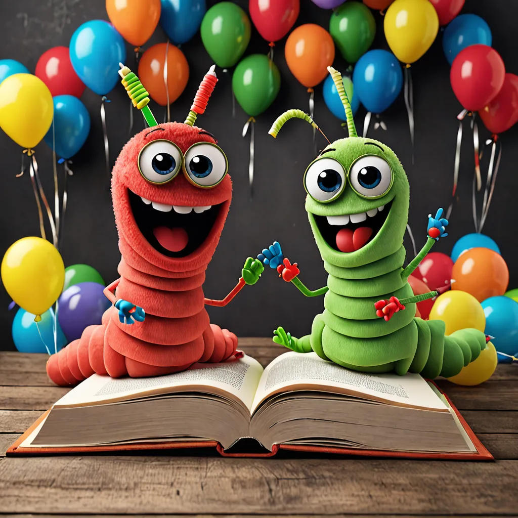 Esmo and Desmo's Birthday Bash: A Positive Worms' Celebration