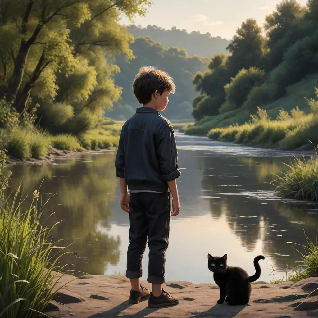 The Boy and His Black Cat