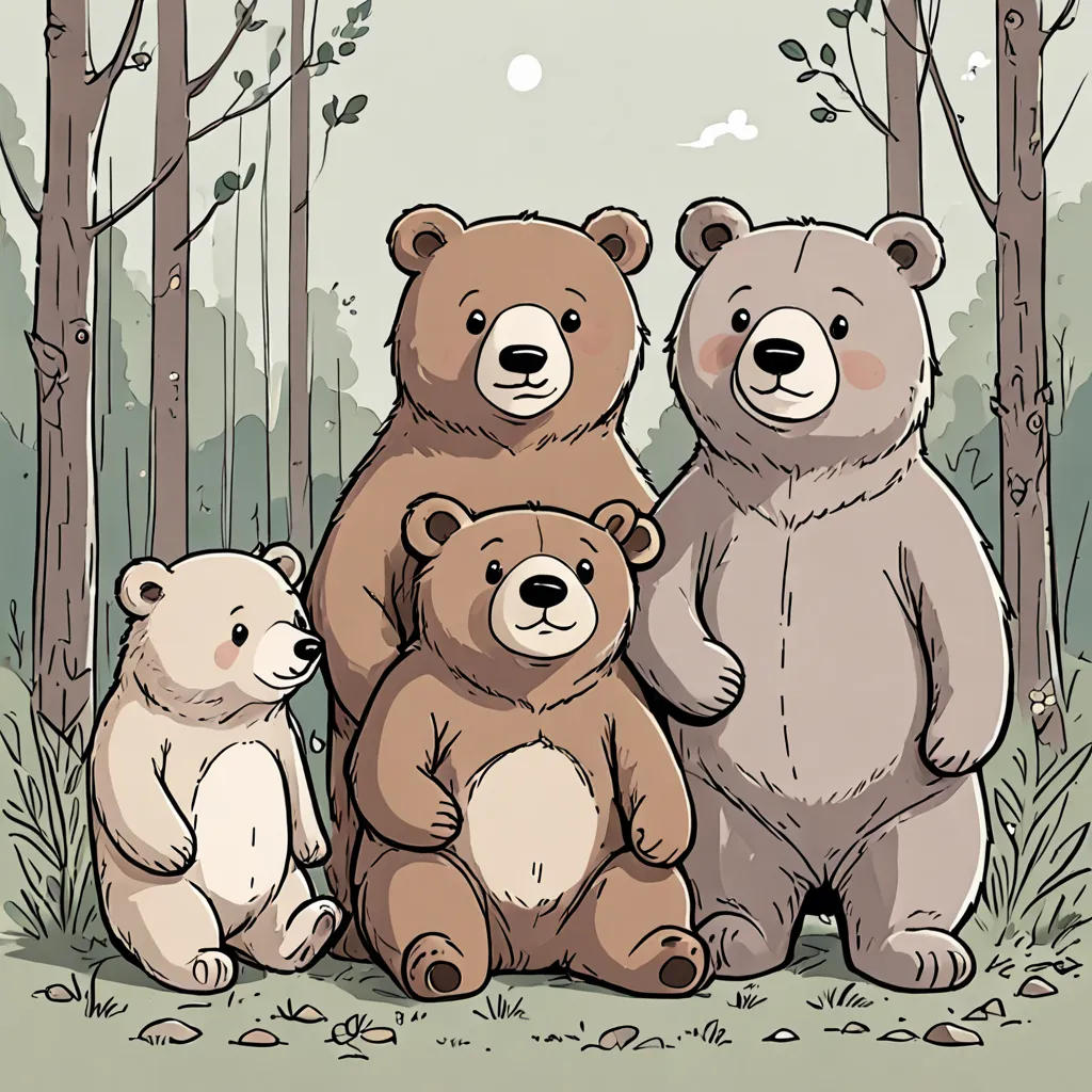 The Three Little Friends and Their Bear