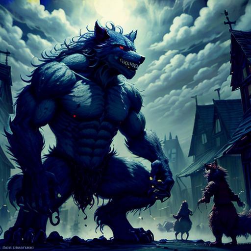 a painting of a demon with a demon face on it's face and a demon on the other side of the picture