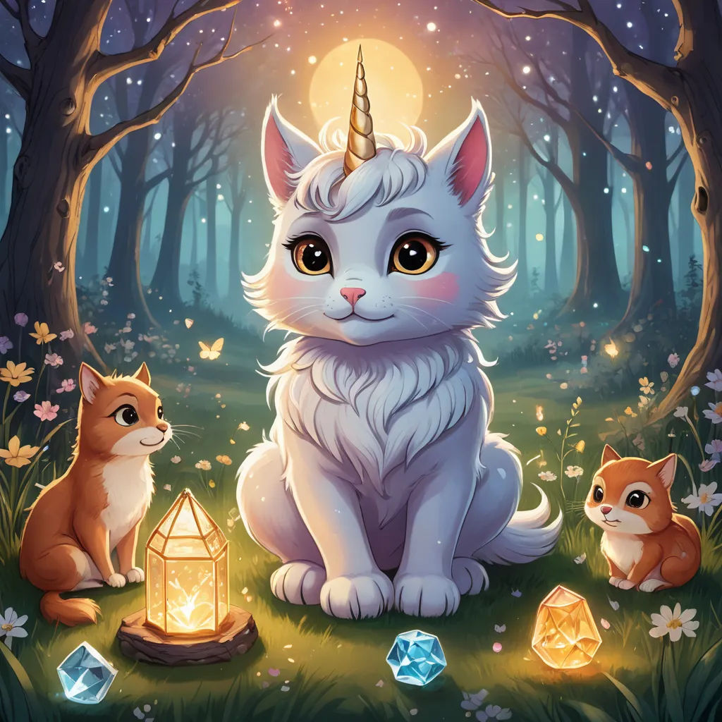 a cat sitting next to a lantern and a cat sitting next to it in the woods with a light on, fantasy art, a storybook illustration, Anne Stokes, key art