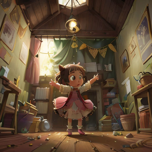 a girl in a room with a cat on the floor and a cat on the floor in the background