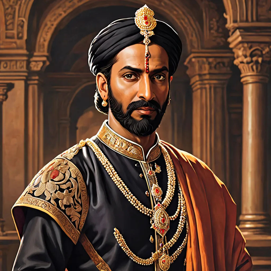 a man in a turban and a beard wearing a gold and black outfit with a red shawl, samikshavad, a detailed painting, Bholekar Srihari, jayison devadas