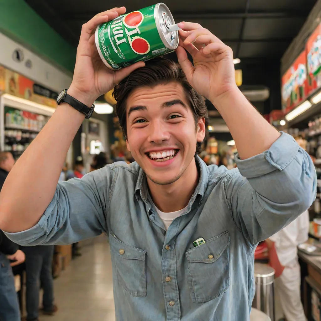 Erick Drinks Upside Down 7-Up Berenstain Bears