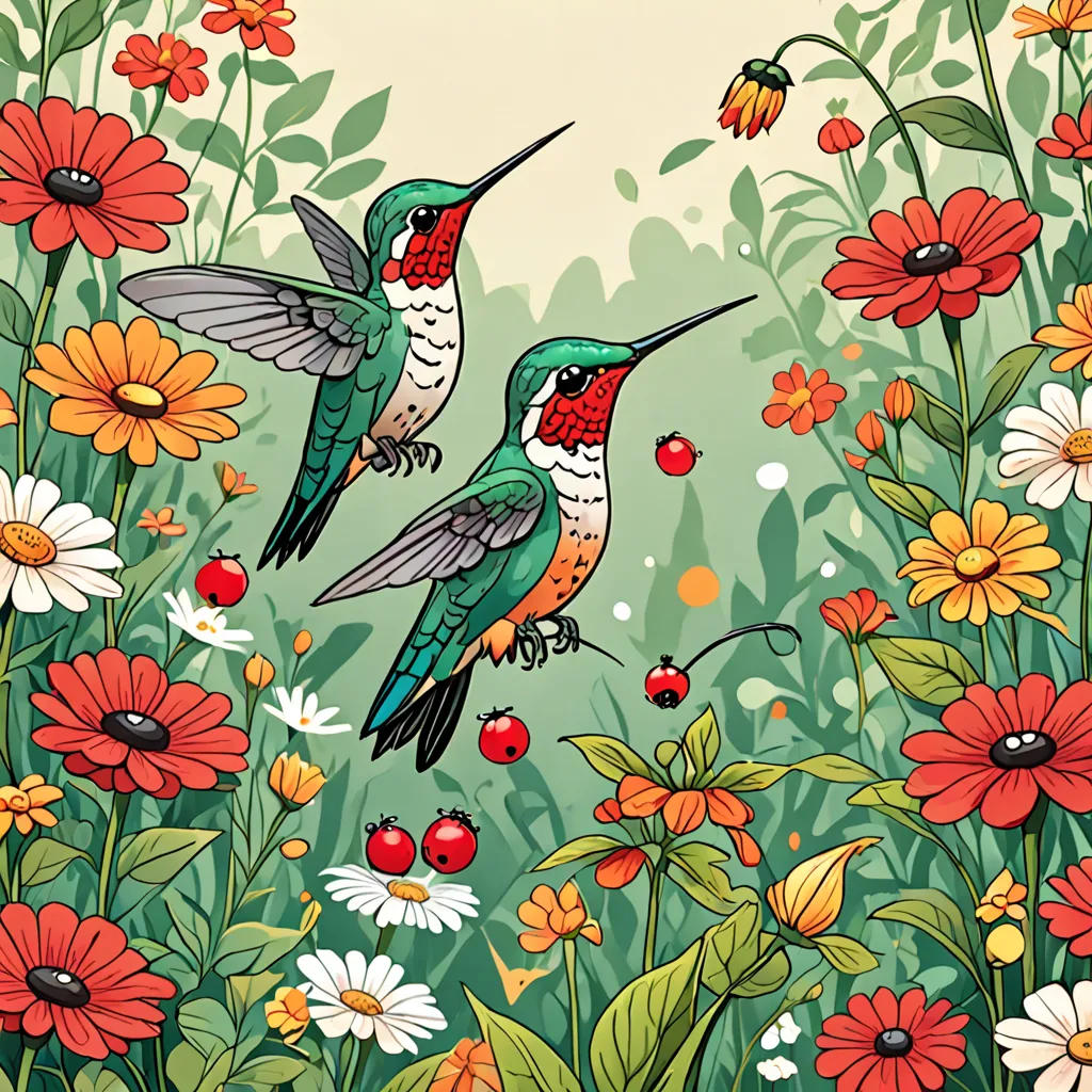 The Hummingbird and the Ladybug