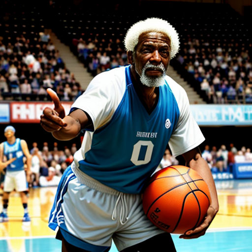 a man holding a basketball in his right hand and a ball in his left hand in front of him