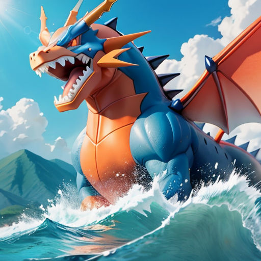 Download Red Charizard - an intimidating Pokemon Fire Type Wallpaper