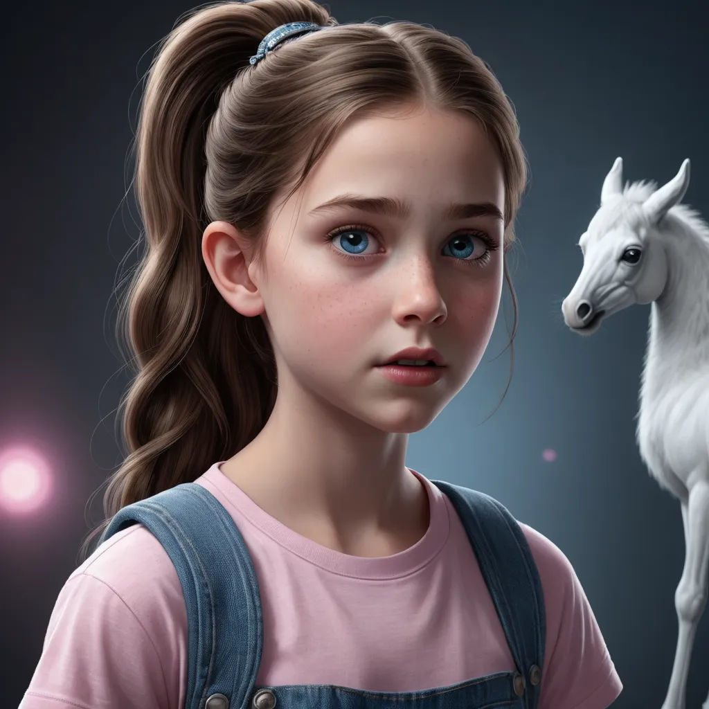 a girl with a pony on her shoulder and a pony on her shoulder, both of them are facing opposite directions, photorealism, a photorealistic painting, Alejandro Burdisio, ultra realistic digital art