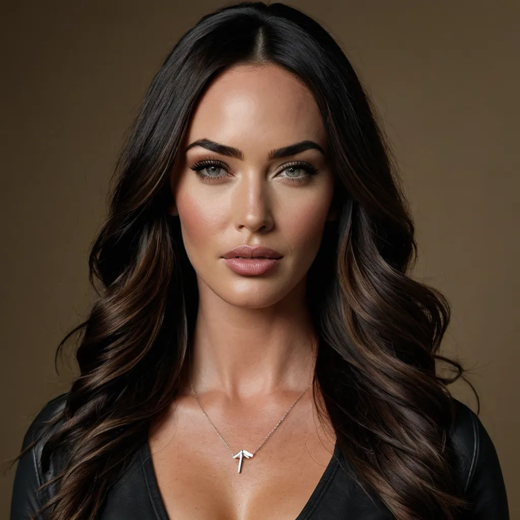 a woman with long hair and a cross necklace on her neck, posing for a picture in a black leather jacket, lowbrow, a portrait, Anna Katharina Block, perfect face