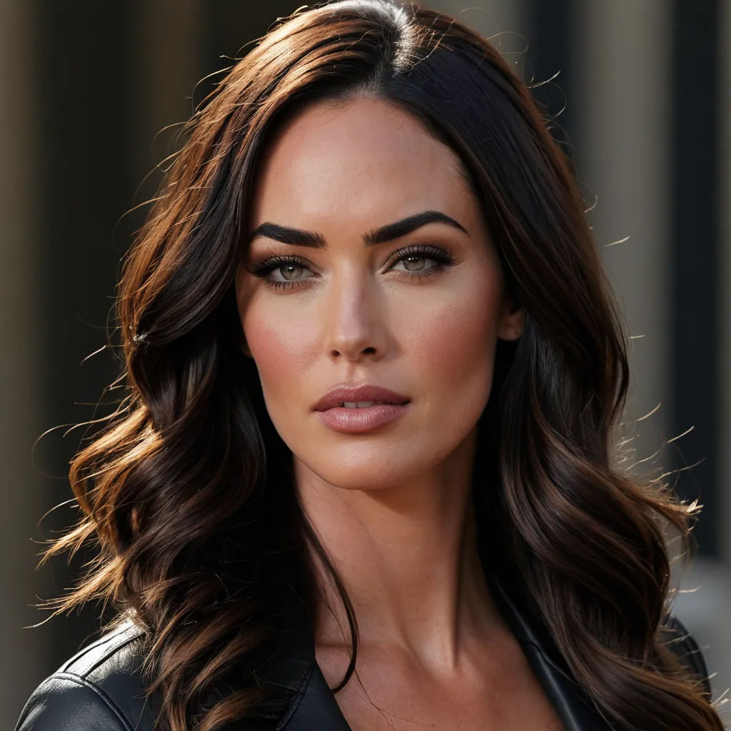 a woman with long hair and a black jacket on a street corner with a building in the background and a light reflecting off her face, lowbrow, a photorealistic painting, Aramenta Dianthe Vail, perfect face
