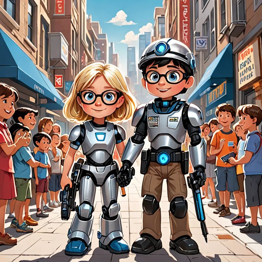 a couple of people standing next to each other on a street with a crowd of people watching them in the background, lyco art, a storybook illustration, David Park, comic cover art