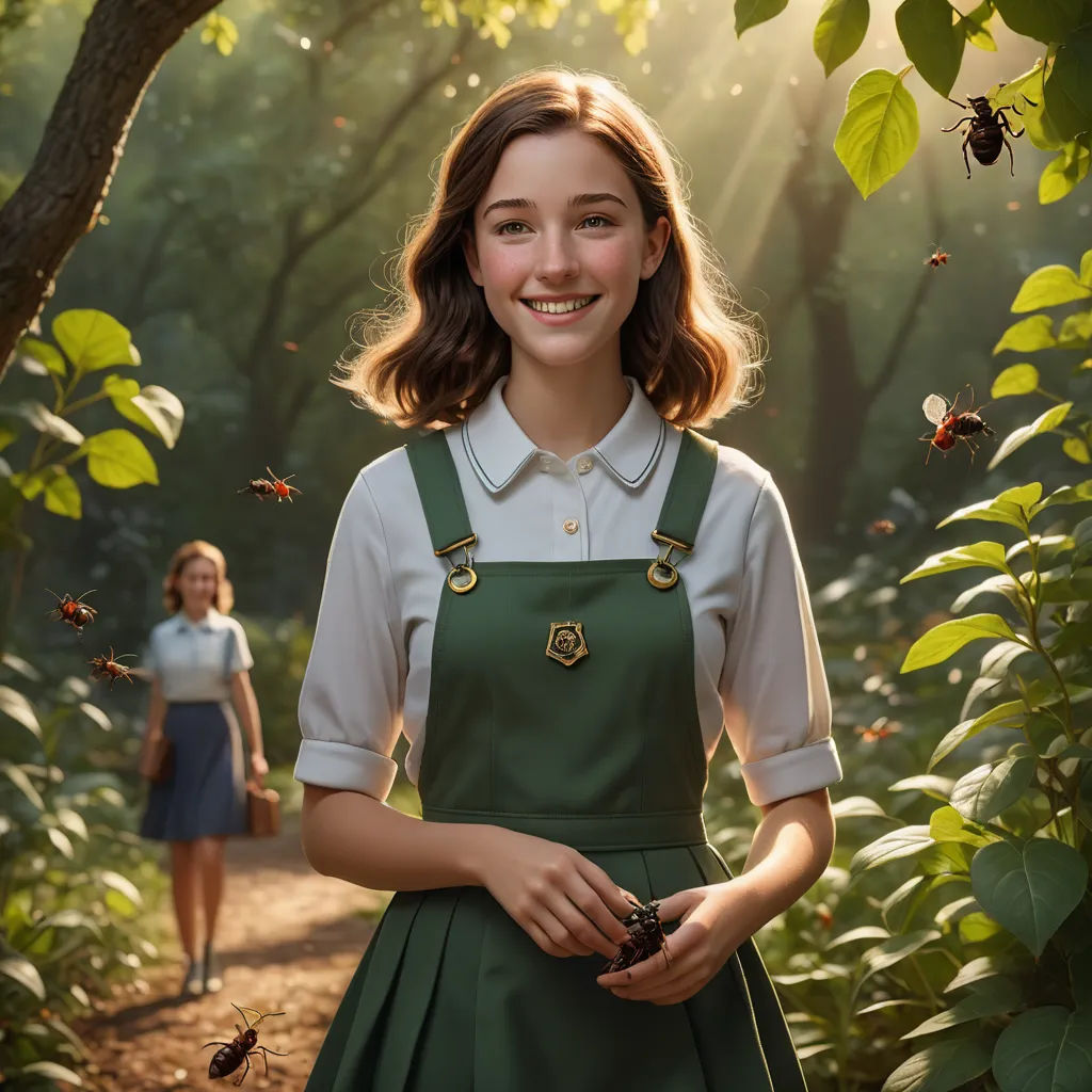 a woman in a green dress standing in a forest with a butterfly in her hand and a girl in the background, fantastic realism, a photorealistic painting, Brad Kunkle, official art