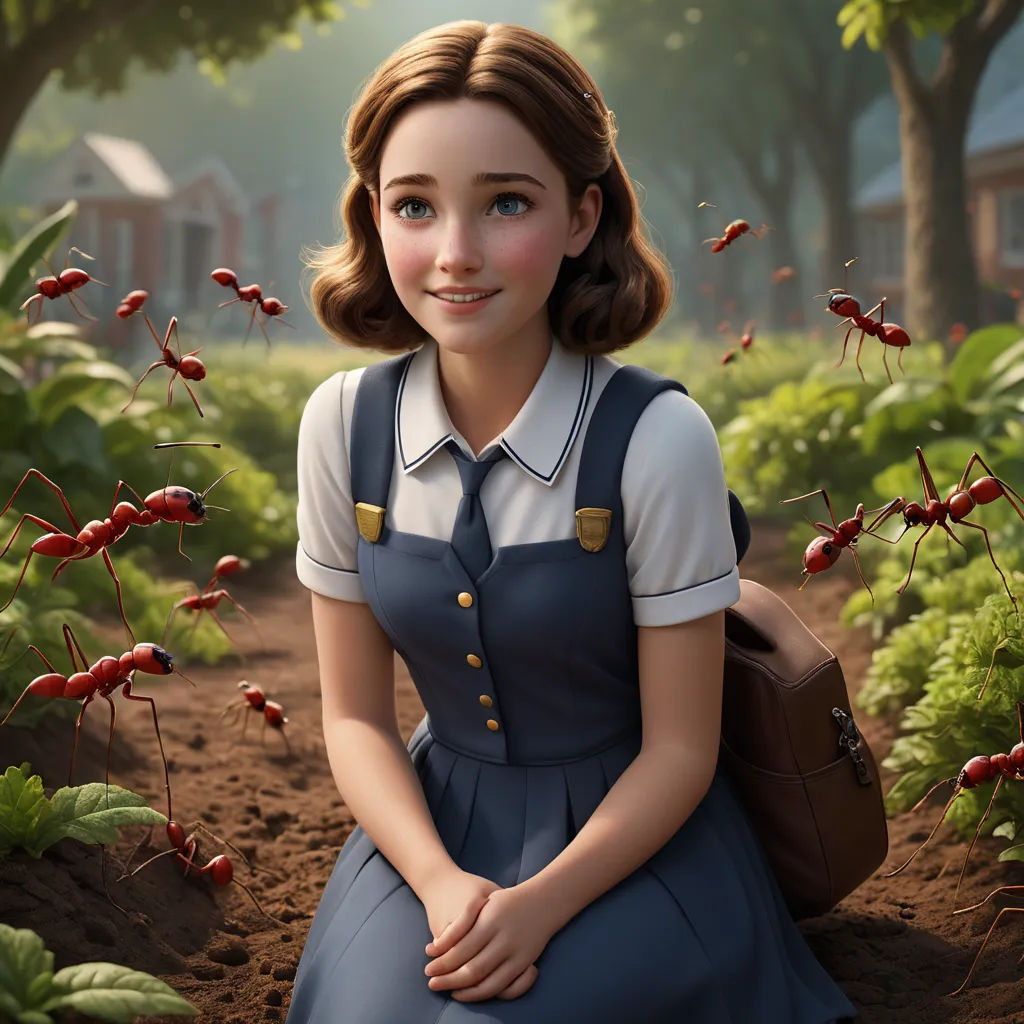 a woman in a blue dress sitting on a dirt path with a bag and a bunch of red berries, fantastic realism, a character portrait, Chris LaBrooy, promotional image