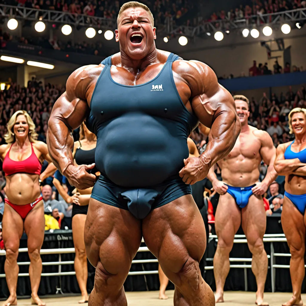 Overwhelmed, Bob tried to flex his muscles. But due to his huge pregnant belly, it was quite a task. The audience watched in amusement, clapping and cheering him on.