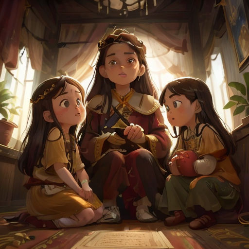 three girls sitting on the floor in front of a window with a book in their hands and a book in their hand